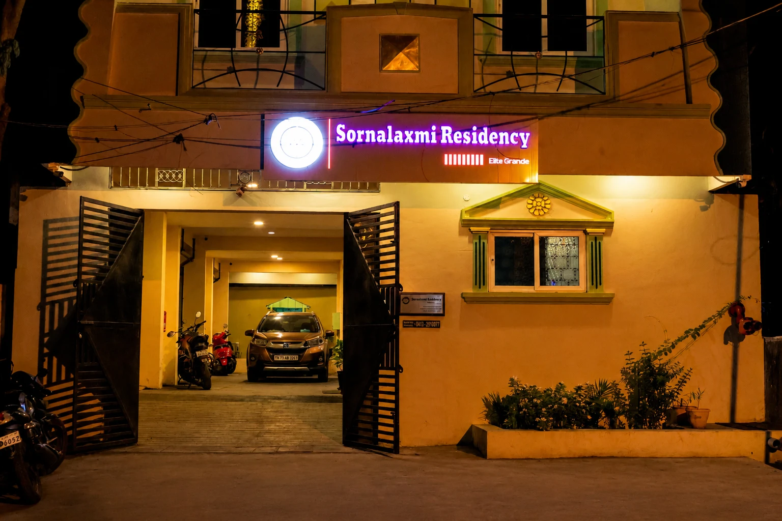 exterior night Hotel Sornalaxmi Puducherry